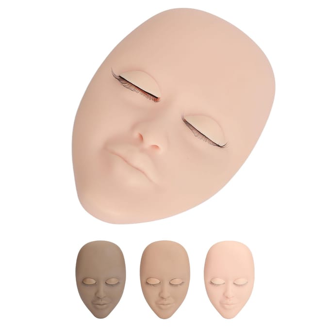Oefen Wimper Mannequin Hoofd 3 Kleuren Wimper Mannequin Hoofd 9 Paar Enkellaags Vervangbare Oogleden gray