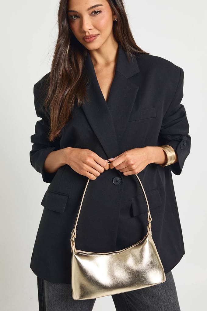 boohoo Dames Gouden schoudertas