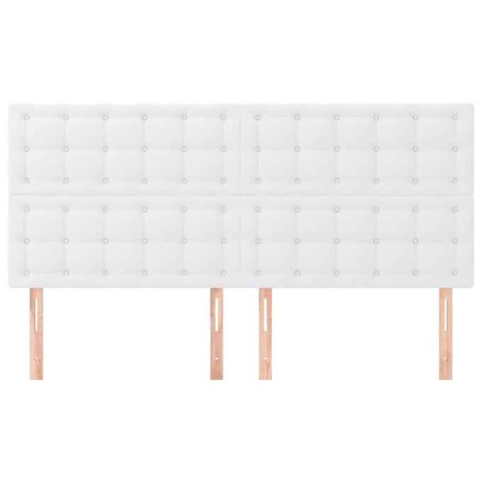 vidaXL - Hoofdbord - wit - 200x5x118/128 - cm - kunstleer