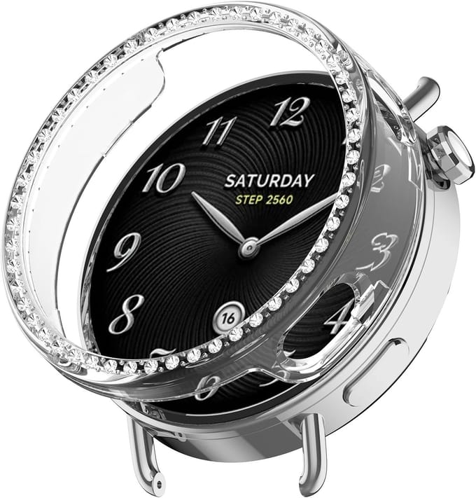 Strap-it Diamond Hard Case geschikt voor Xiaomi Watch S4 - 41mm - Stevige screen protector cover - Optimale bescherming voor je smartwatch - Transparant
