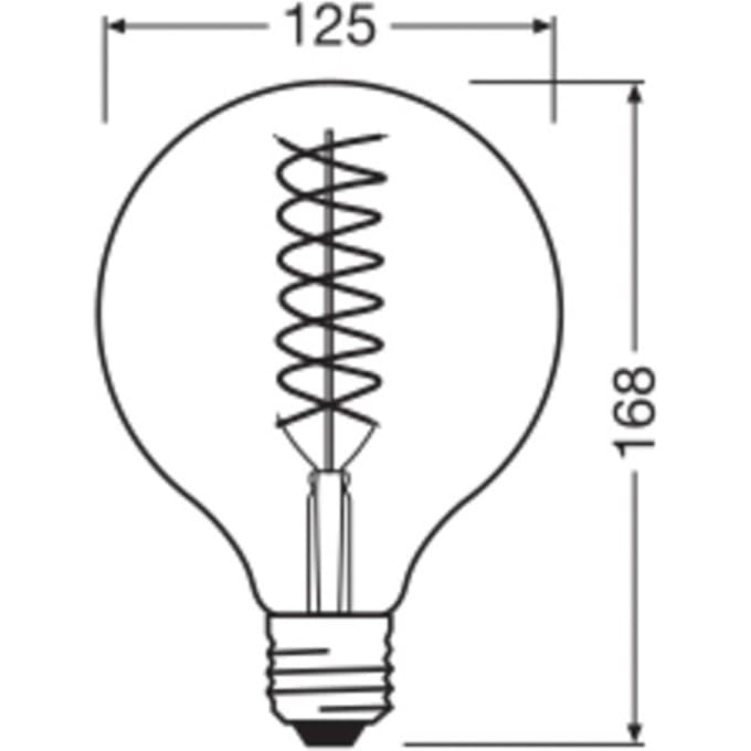 OSRAM LED Vintage 1906, G125, E27, 8,8 W, goud, 824, dimbaar.