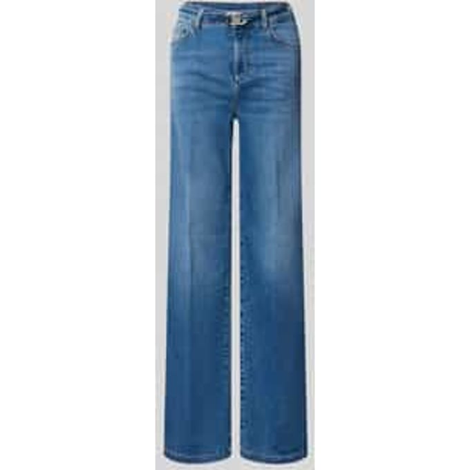 flared fit jeans van katoenmix