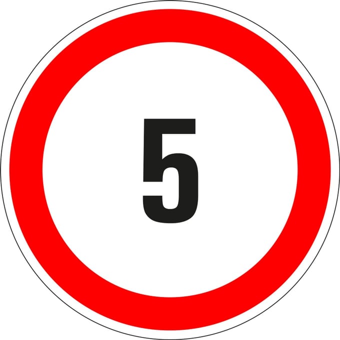 5 bord - kunststof 100 mm