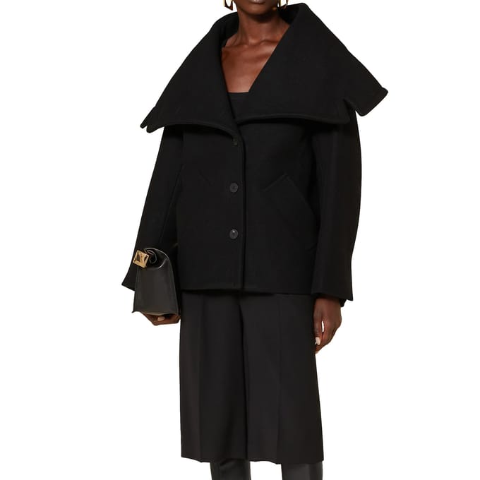 Jacquemus Le Caban Caruso Gedrapeerde kraagjas