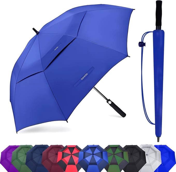 Grote Golfparaplu - Oversized Paraplu - Bescherming tegen Regen - Dubbele Geventileerde Luifel - 183 cm - Zwart