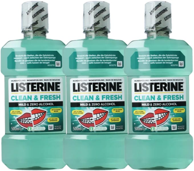 Listerine Clean & Fresh Mondwater - 3 x 500 ml