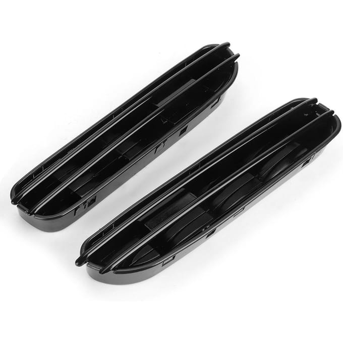 2 pièces Noir Brillant Grille d'Aération Latérale d'Aile Remplacement Adapté pour E60 E61 M5 2006‑2010 black
