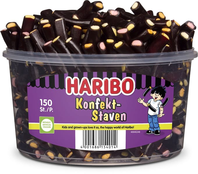 Haribo Konfektstafen - drop met vulling - 150 stuks silo