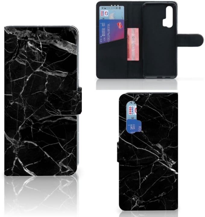Honor 20 Pro Bookcase Marmer Zwart - Origineel Cadeau Vader