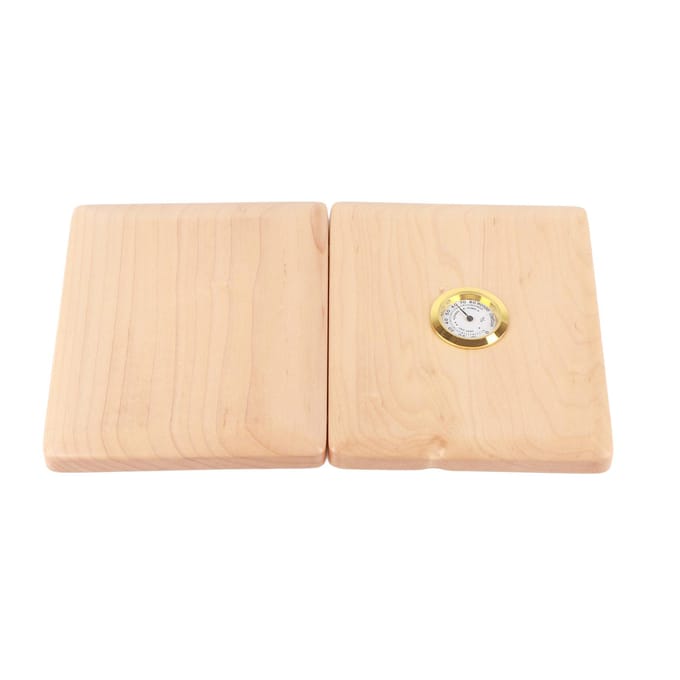 Saxofoon Klarinet Riet Etui Massief Hout 5 Rietjes Houder Opbergdoos met Hygrometer Houtkleur beige