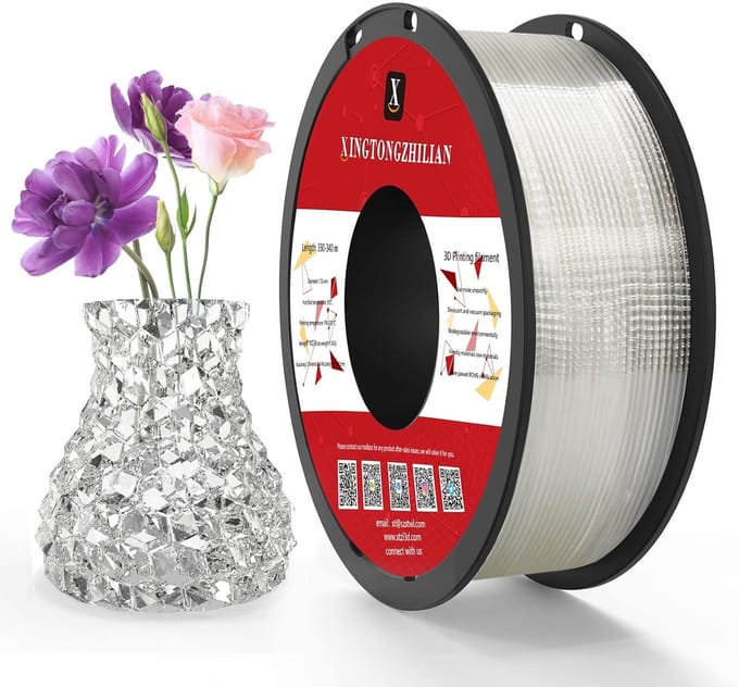 Printer Filament PETG+ - Transparent 1.75mm Spool Size 1kg