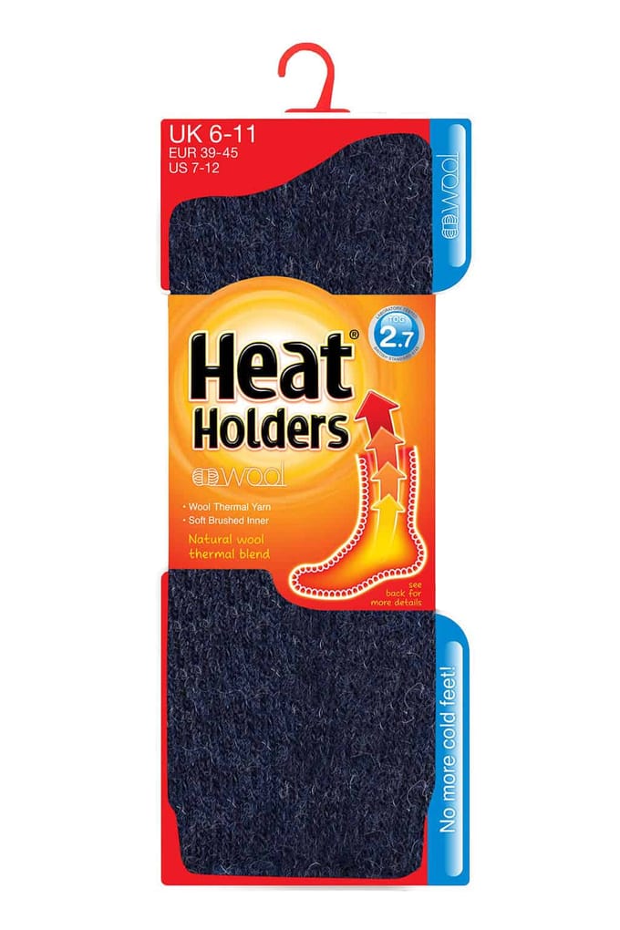 Heat Holders - 2,7 tog thermo wollen sokken voor heren - Marine
