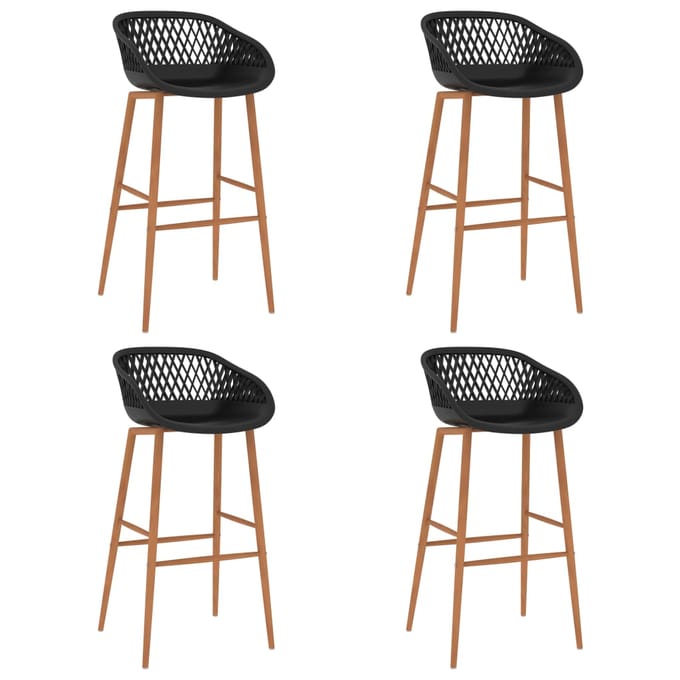 vidaXL - Barstoelen - 4 - st - zwart