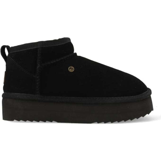 Warmbat Durack Suede Boot Plateau Dames Laarzen - Zwart
