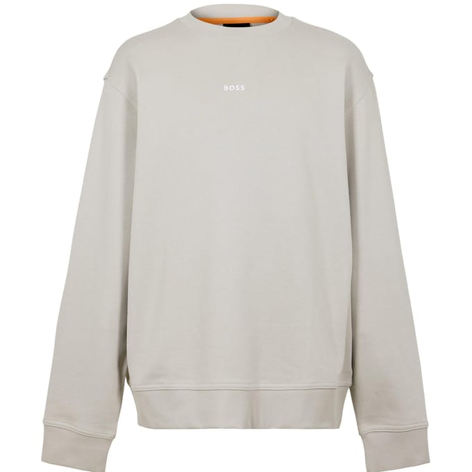 Boss Heren Wesmallcrew Logo Sweater (Licht Beige)