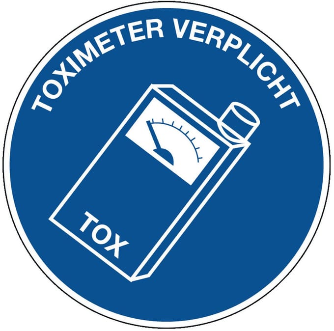 Toximeter verplicht bord - kunststof 100 mm
