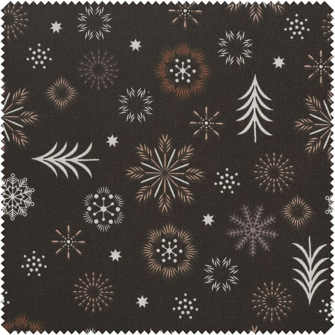 Katoenen stof "Kersttijd" - Zwart