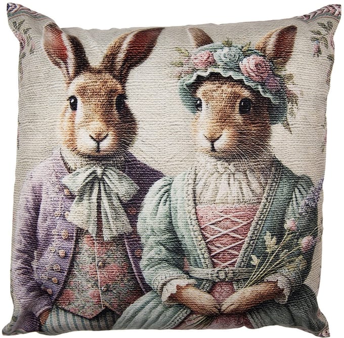 Clayre & Eef Kussenhoes 45x45 cm Beige Polyester