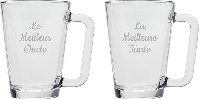 Theeglas gegraveerd - 26cl - Le Meilleur Oncle & La Meilleure Tante