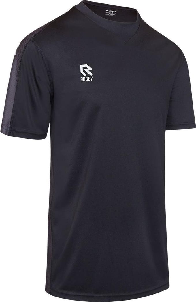 Robey Performance Shirt Korte Mouw Kinderen - Zwart / Grijs | Maat: 152