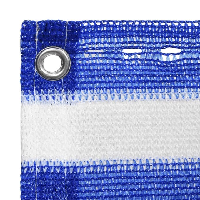 vidaXL - Balkonscherm - 90x500 - cm - HDPE - blauw - en - wit