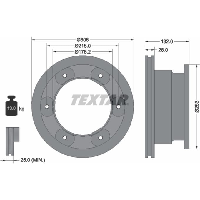 Remschijf PRO TEXTAR 93177703, 1 stuk