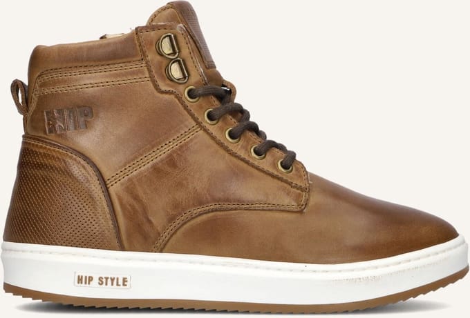 Hip H2239 Sneakers Jongens - Leren Sneaker - Bruin - Maat 32