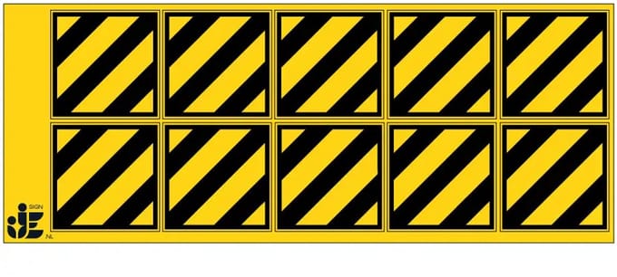 Niet met water blussen sticker | 5 x 5 cm - 10 stuks per vel