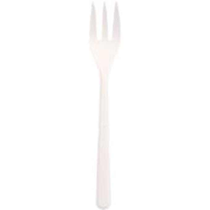 Snackvorkjes Papstar, herbruikbaar, extra stevig, vaatwasmachinebestendig, L 130 mm, bio PP, wit, 50 stuks.
