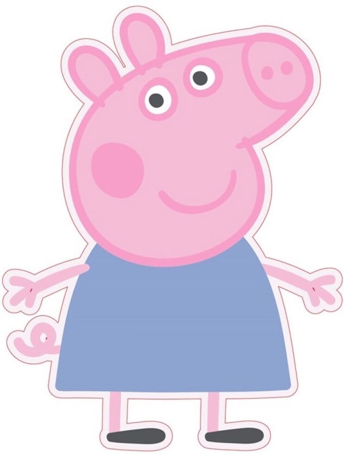 Peppa Pig - Velours - Sierkussen - Kussen - Gevuld - 23x34cm.