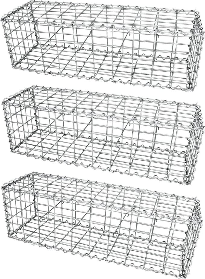Schanskorf muur - set van 3 - 100x30x30 cm