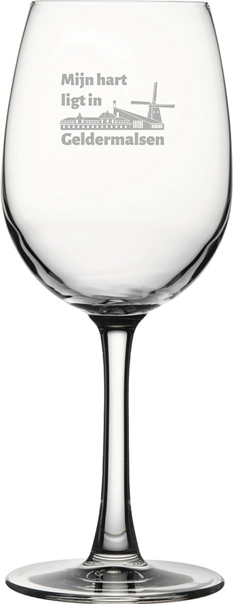 Gegraveerde witte wijnglas 36cl Geldermalsen
