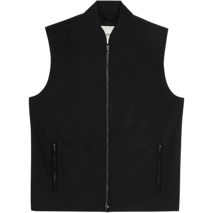 Lyle & Scott Heren Effen Volledige Zip Gilet (Lak)