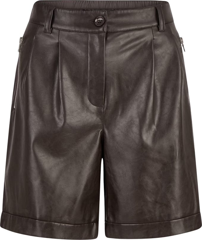 Marc Aurel - donkerbruine vegan leather shorts - maat 36