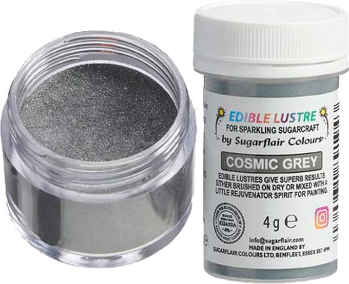 Sugarflair Eetbare Glanspoeder - Cosmic Grey - 4g - Voedingskleurstof