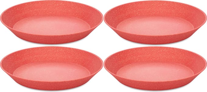 Diep Bord, 24 cm, Set van 4, Organic, Natuur Koraal - Koziol | Connect Plate