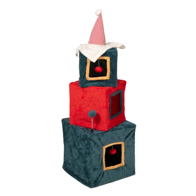 TIAKI Kerstcadeautoren voor katten groen/rood