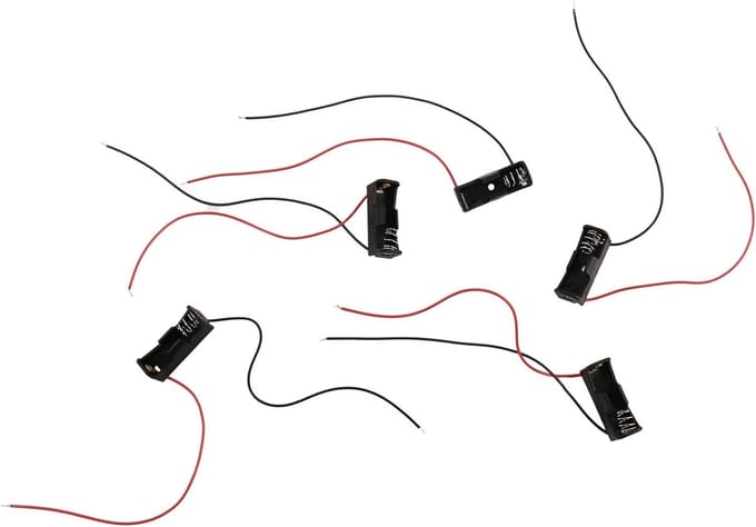 Batterij Houder - Clip Case - Energie Opslag - Compact Ontwerp - 5 Stuks - Zwart