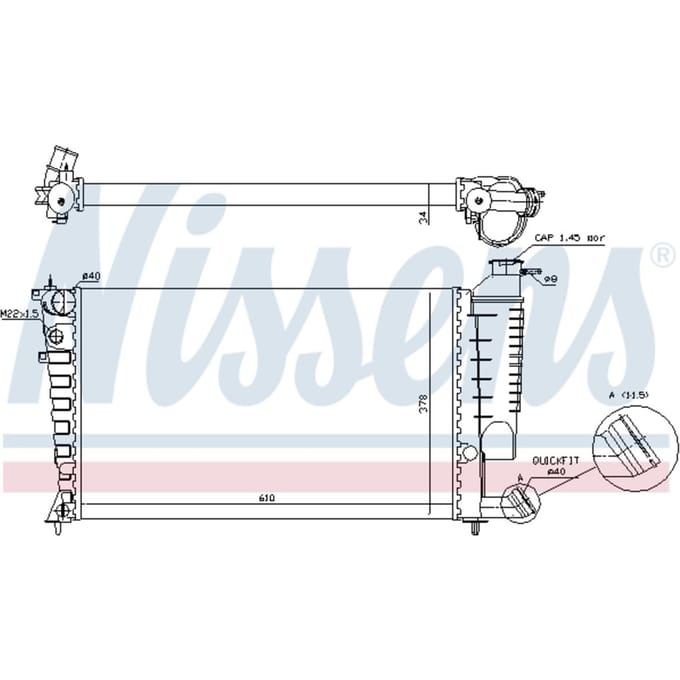 Radiator, motorkoeling NISSENS 61318A