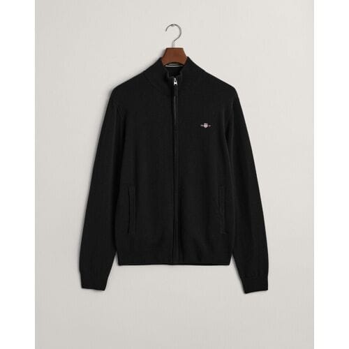 Gant Vest Superfine Lambswool Zip Cardigan Zwart / male