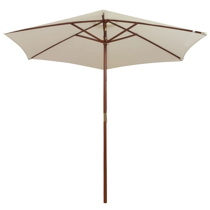 vidaXL - Parasol - 270x270 - cm - houten - paal - crèmewit