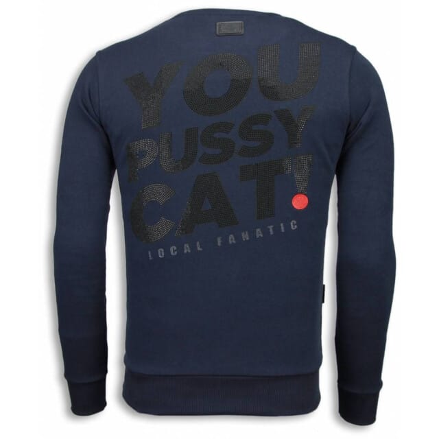 Local Fanatic Pussy cat rhinestone sweater