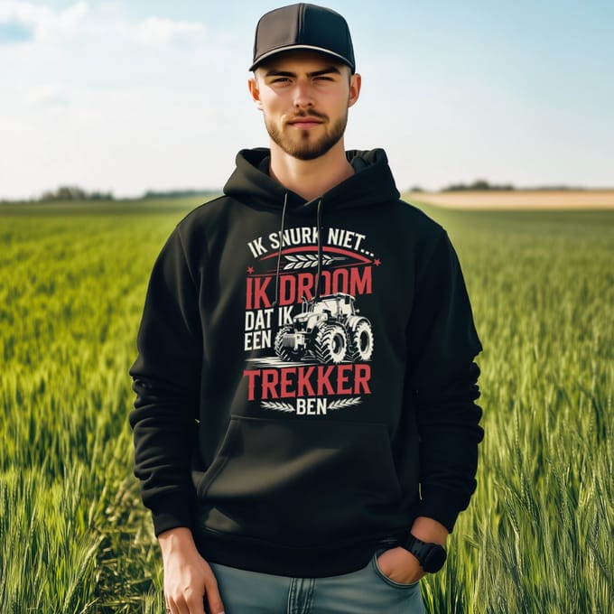 AGRIFANS® Droom dat ik een Trekker Ben - Heren Hoodie - M
