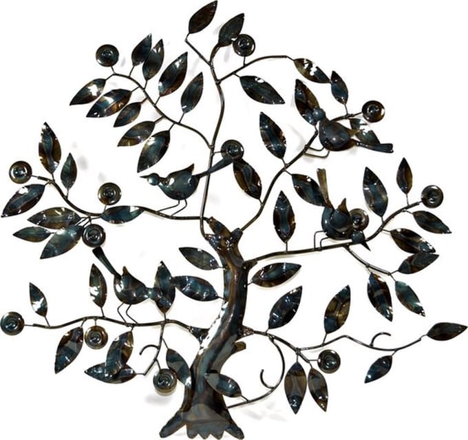 Metalen wanddecoratie Levensboom 60cm