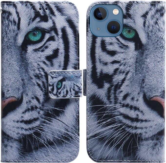 BookCover Etui Hoes geschikt voor iPhone 15 Tijger