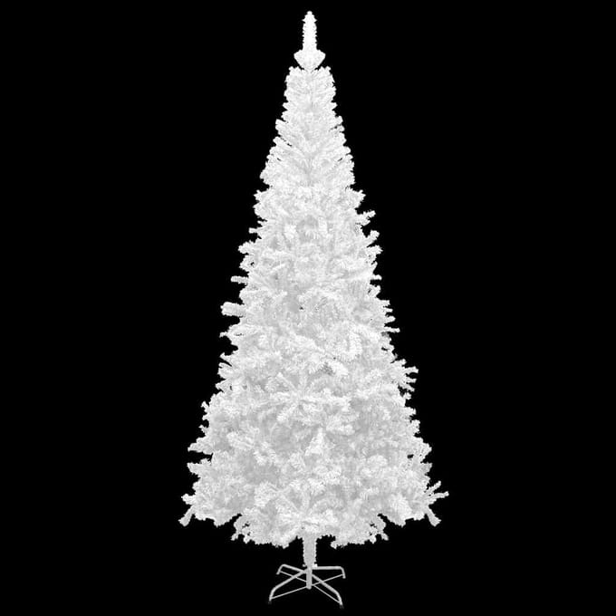 vidaXL - Kunstkerstboom - met - verlichting - en - kerstballen - L - 240 - cm - wit