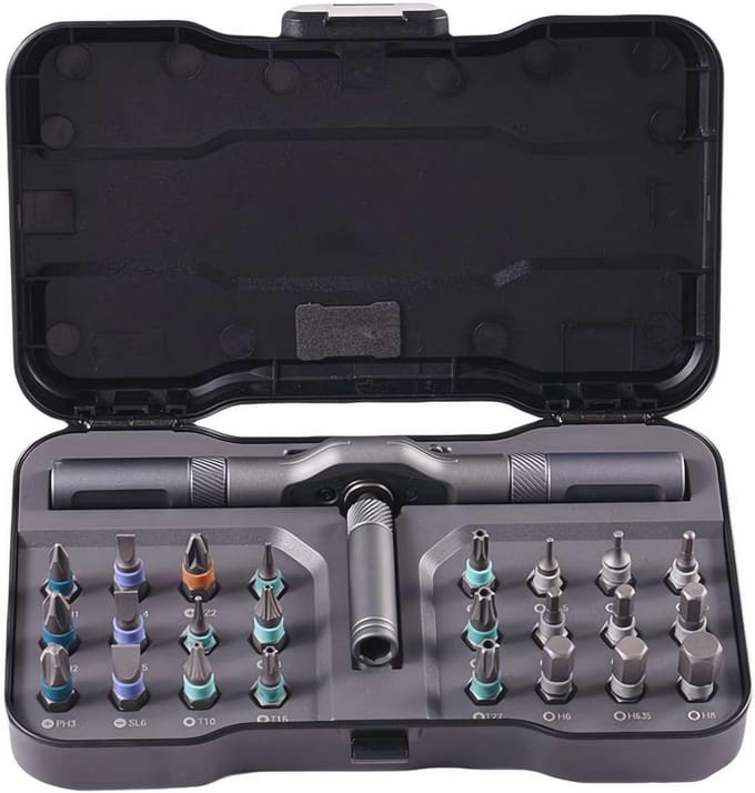24 in 1 Multifunctionele Ratelsleutel en Schroevendraaier Set met Magnetische Bits
