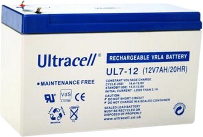 Ultracell UL7-12 12V 7Ah 7000mAh Oplaadbaar Loodaccu