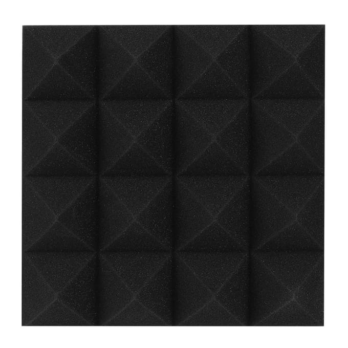 6pcs Forme Pyramide Coton Insonorisant Mousse Panneaux Acoustiques Studio Mousse d'Insonorisation(Noir )