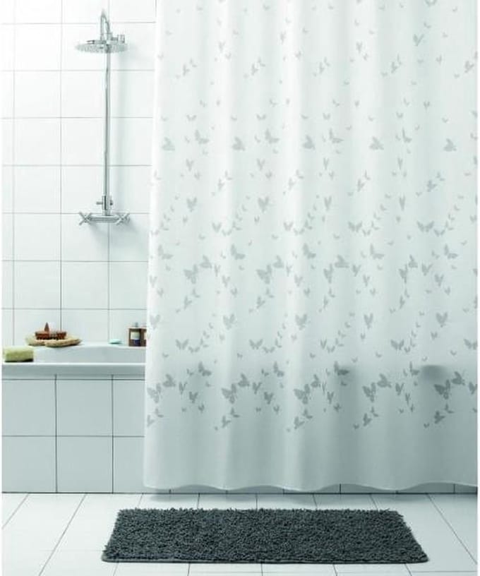 Douchegordijn 180x200 textiel Farfalla grijs